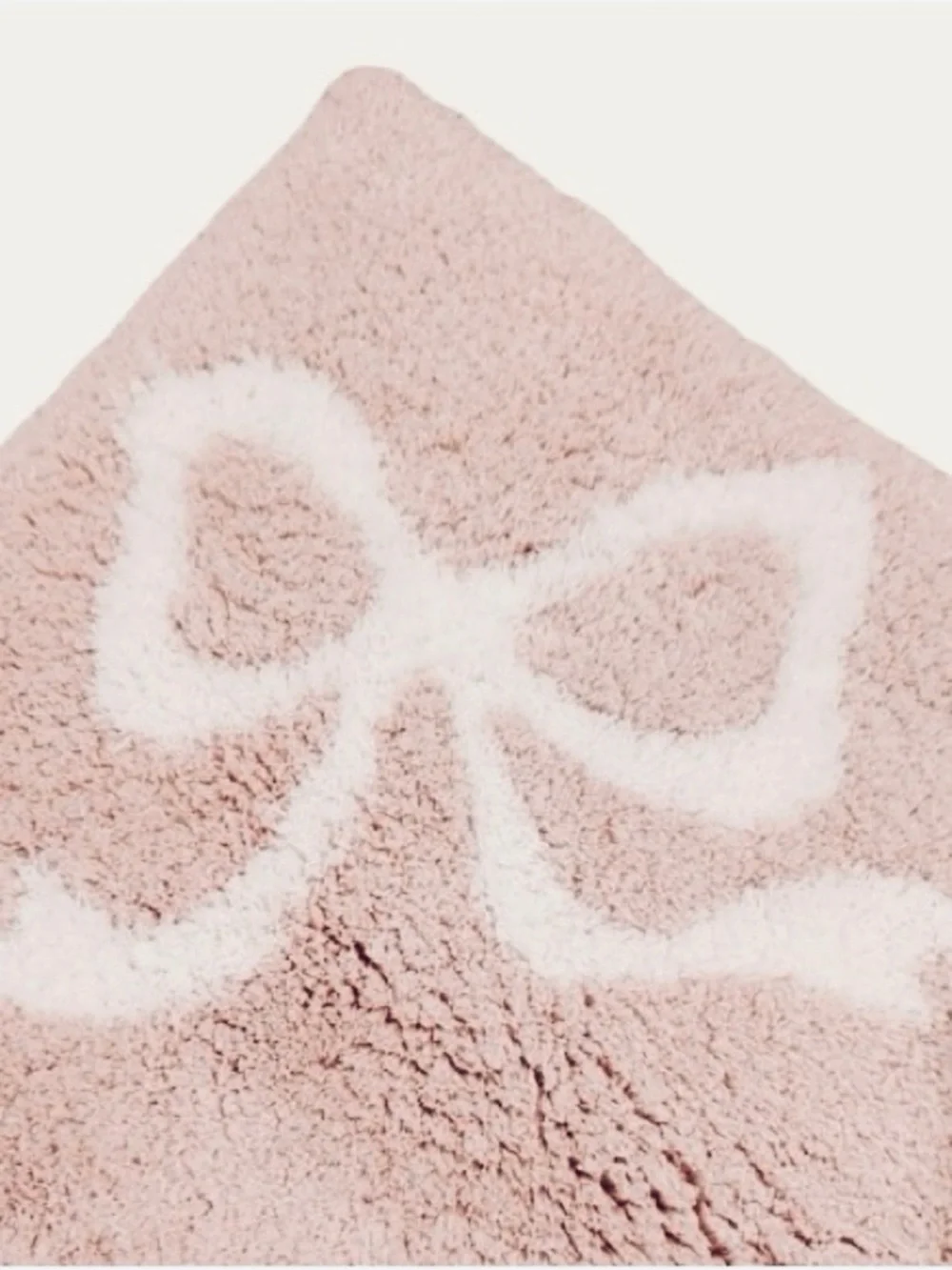 🆕- Rachel Ashwell-Coquette Plush Soft Bow Accent Bath Rug in Light Blush Pink